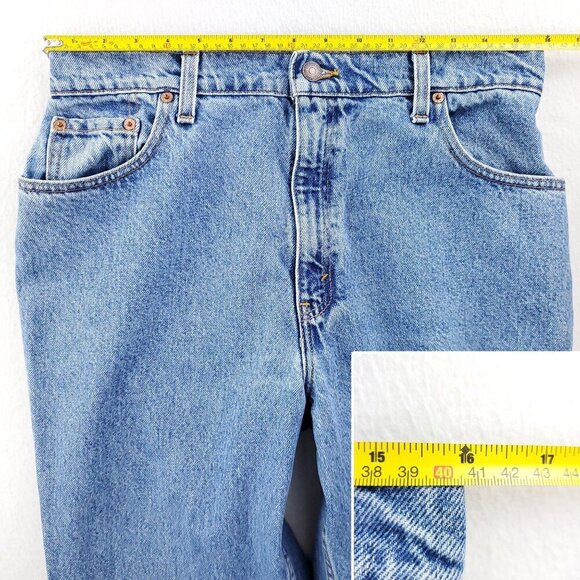 Levi's 551 Jeans Vintage 90s USA High Waist Relaxed Tapered Women 14 Long 32x33 - Picture 8 of 14